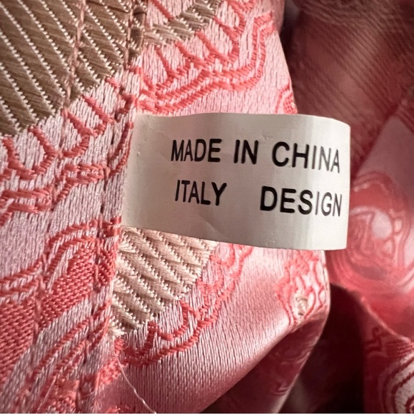 MANZINI Pink Jacquard Paisley Men’s Dress Shirt Long Sleeve Satin Italian Sz 2XL - Picture 7 of 10